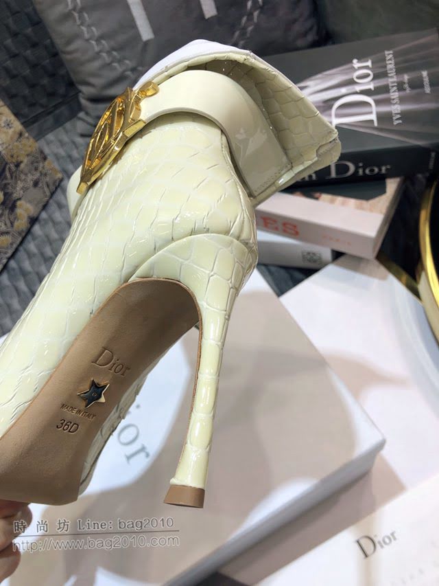 DIOR女鞋 迪奧CD字母logo尖頭馬丁靴 Dior側拉鏈五金扣女短靴  naq1329